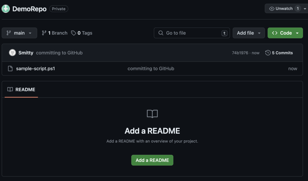 readme files in git for system administration